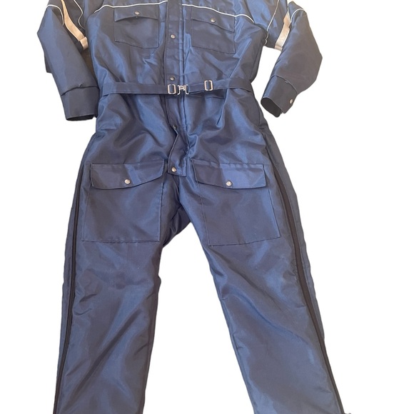 Vintage Guys Actionwear Snowmobile Outdoor Winter Suit Size XL Blue White As is - Picture 2 of 16